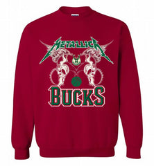 Metallica Milwaukee Bucks Logo Crewneck Sweatshirt - zezetee