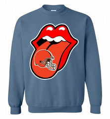 Cleveland Browns x The Rolling Stones Logo Crewneck Sweatshirt - zezetee