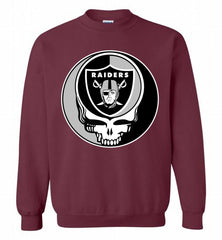 Oakland Raiders  Grateful Dead Logo Band Crewneck Sweatshirt - zezetee
