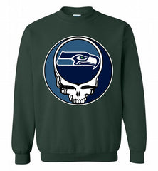 Seattle Seahawks Grateful Dead Logo Band Crewneck Sweatshirt - zezetee