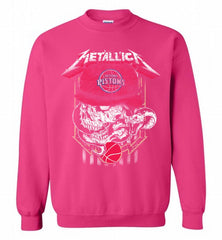 Metallica Skull Snake Detroit Pistons Crewneck Sweatshirt - zezetee