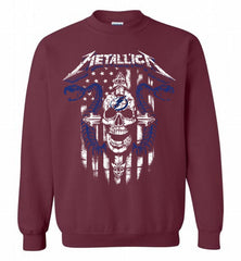 Metallica Snake Skull Tampa Bay Lightning Logo Crewneck Sweatshirt - zezetee