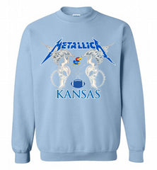Metallica Kansas Jayhawks Logo Crewneck Sweatshirt - zezetee