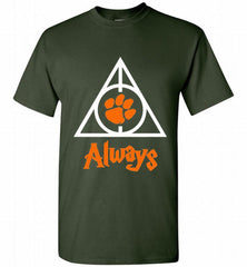 CLEMSON TIGERS UNIVERSITY PAW DEATHLY HALLOWS ALWAYS GIFT Shirt - zezetee