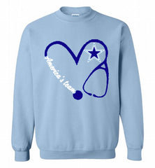 DALLAS COWBOYS NURSE LOVE AMERICA’S TEAM Crewneck Sweatshirt - zezetee