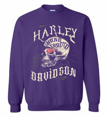 HARLEY DAVIDSON SKULL Detroit Red Wings Crewneck Sweatshirt - zezetee