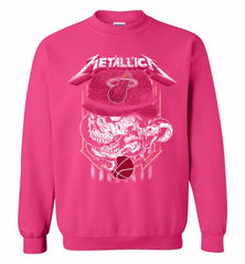 Metallica Skull Snake Miami Heat Crewneck Sweatshirt - zezetee