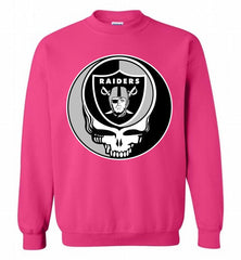 Oakland Raiders  Grateful Dead Logo Band Crewneck Sweatshirt - zezetee