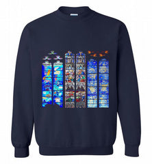 3-Vitraux Cathedrale Notre Dame de Rodez Crewneck Sweatshirt - zezetee