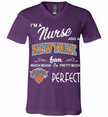 I'M A Nurse And A New York Knicks Fans Perfect V-Neck Shirt - zezetee