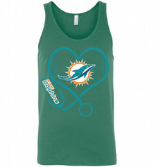 Nurse Heartbeat Miami Dolphins Tank - zezetee