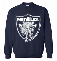 Oakland Raiders Metallica Mashup Crewneck Sweatshirt - zezetee
