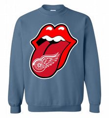 Detroit Red Wings  x The Rolling Stones Logo Crewneck Sweatshirt - zezetee