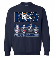 Kiss Denver Broncos Logo Crewneck Sweatshirt - zezetee