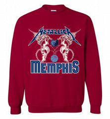Metallica Memphis Grizzlies Logo Crewneck Sweatshirt - zezetee