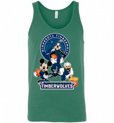 Mickey Goofy Donald Loves Minnesota Timberwolves Basketball Fans Tank - zezetee