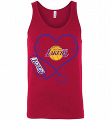 Nurse Heartbeat Love Los Angeles Lakers Tank - zezetee
