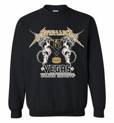 Metallica Vegas Golden Knights Logo Crewneck Sweatshirt - zezetee