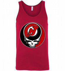 NHL TEAM NEW JERSEY DEVILS X GRATEFUL DEAD LOGO BAND Tank - zezetee