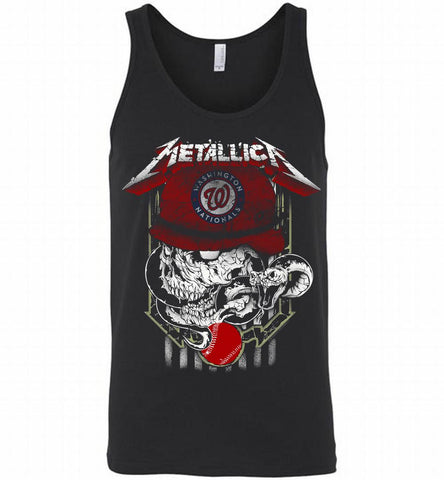 Metallica Skull Washington Nationals Logo Tank - zezetee