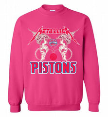 Metallica Detroit Pistons Logo Crewneck Sweatshirt - zezetee