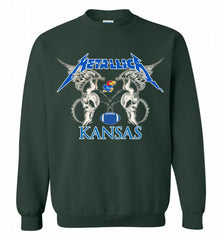 Metallica Kansas Jayhawks Logo Crewneck Sweatshirt - zezetee