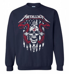 Metallica Cleveland Indians Logo Crewneck Sweatshirt - zezetee