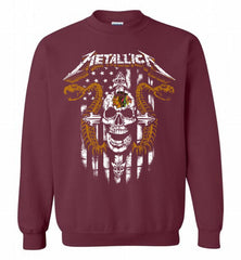 Metallica Snake Skull Chicago Blackhawks Logo Crewneck Sweatshirt - zezetee