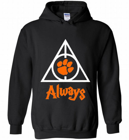 CLEMSON TIGERS UNIVERSITY PAW DEATHLY HALLOWS ALWAYS GIFT Hoodie - zezetee
