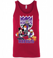 Mickey Goofy Donald Loves Sacramento Kings Basketball Fans Tank - zezetee