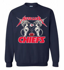 Metallica Kansas City Chiefs Logo Crewneck Sweatshirt - zezetee