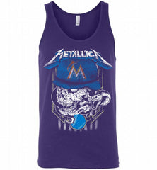 Metallica Skull Miami Marlins Logo Tank - zezetee