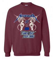 Metallica Tampa Bay Lightning Logo Crewneck Sweatshirt - zezetee