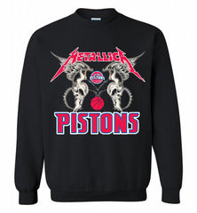 Metallica Detroit Pistons Logo Crewneck Sweatshirt - zezetee