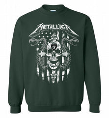 Metallica Snake Skull Oakland Raiders Logo Crewneck Sweatshirt - zezetee