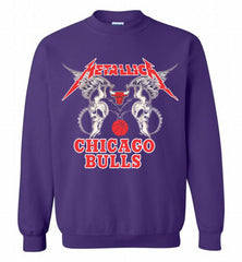 Metallica Chicago Bulls Logo Crewneck Sweatshirt - zezetee