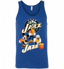Mickey Goofy Donald Loves Utah Jazz Basketball Fans Tank - zezetee