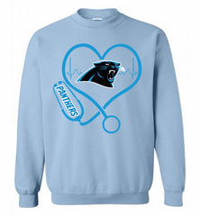 Nurse Heartbeat Carolina Panthers Crewneck Sweatshirt - zezetee