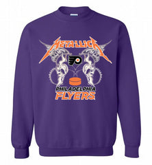 Metallica Philadelphia Flyers Logo Crewneck Sweatshirt - zezetee