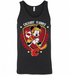 NHL Hockey Mickey Mouse Calgary Flames Disney Tank - zezetee