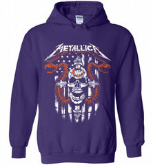 Metallica Snake Skull Chicago Bears Logo Hoodie - zezetee