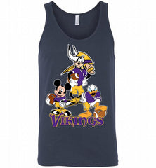 Mickey Goofy Donald Disney Minnesota Vikings Football Gift Tank - zezetee