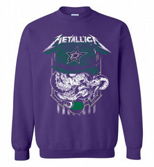 Metallica Skull Snake Dallas Stars Crewneck Sweatshirt - zezetee