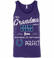 I'M A Grandma And A Indianapolis Colts Fans I'm Pretty Much Perfect Tank - zezetee
