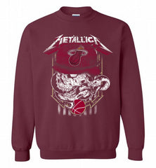 Metallica Skull Snake Miami Heat Crewneck Sweatshirt - zezetee