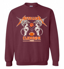 Metallica Clemson Tigers Logo Crewneck Sweatshirt - zezetee