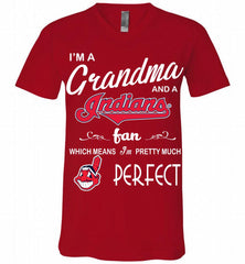 I'M A Grandma And A Cleveland Indians Fans Gift V-Neck Shirt - zezetee