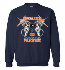 Metallica Philadelphia Flyers Logo Crewneck Sweatshirt - zezetee