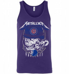 Metallica Skull Chicago Cubs Logo Tank - zezetee