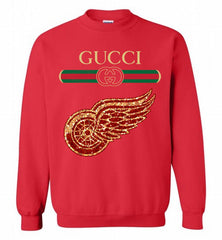 Gucci Detroit Red Wings Logo Crewneck Sweatshirt - zezetee